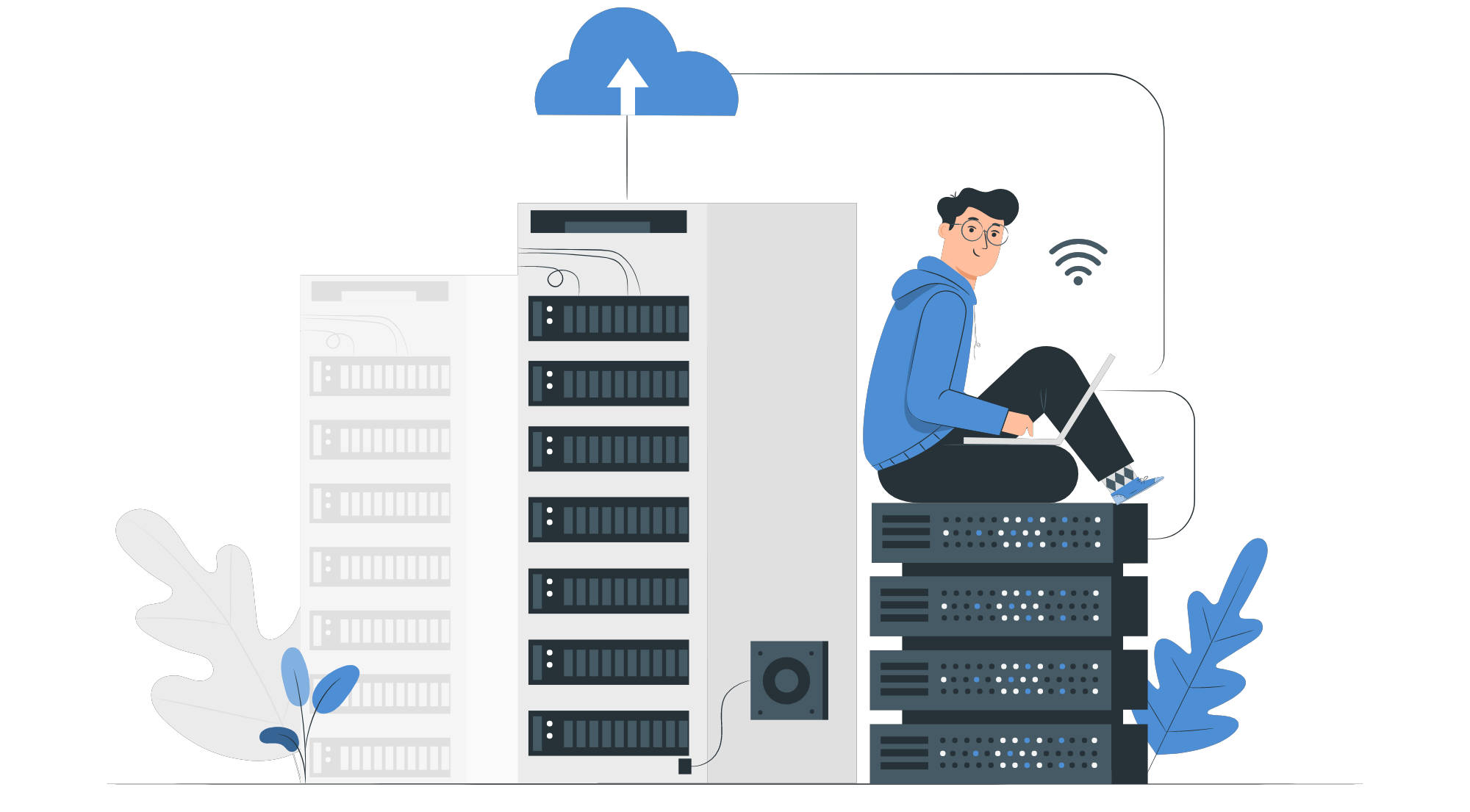server with person image